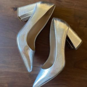 Nina Silver Block Heels Size 7